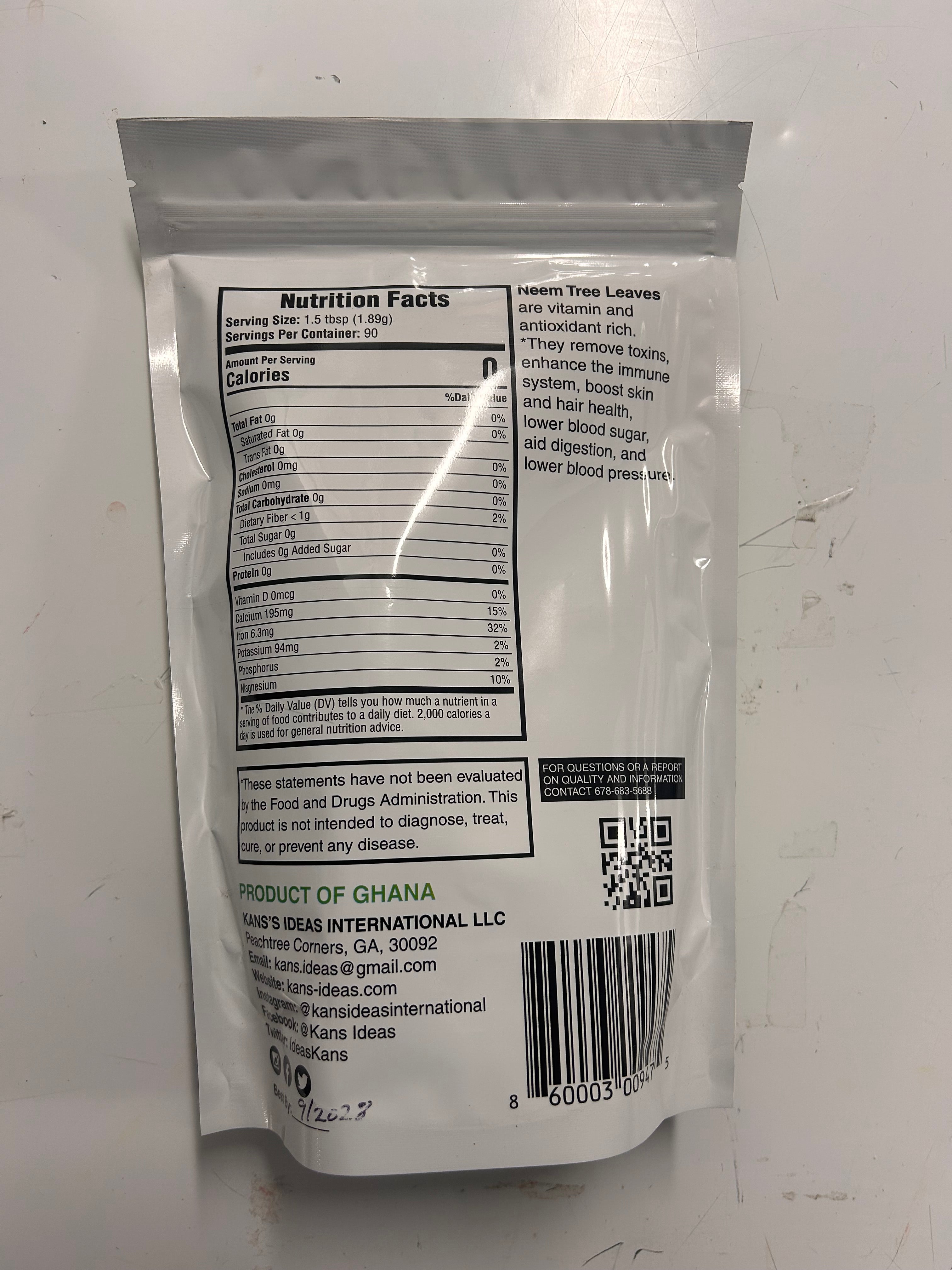 Kans Organic Neem Tree Leaves 3oz