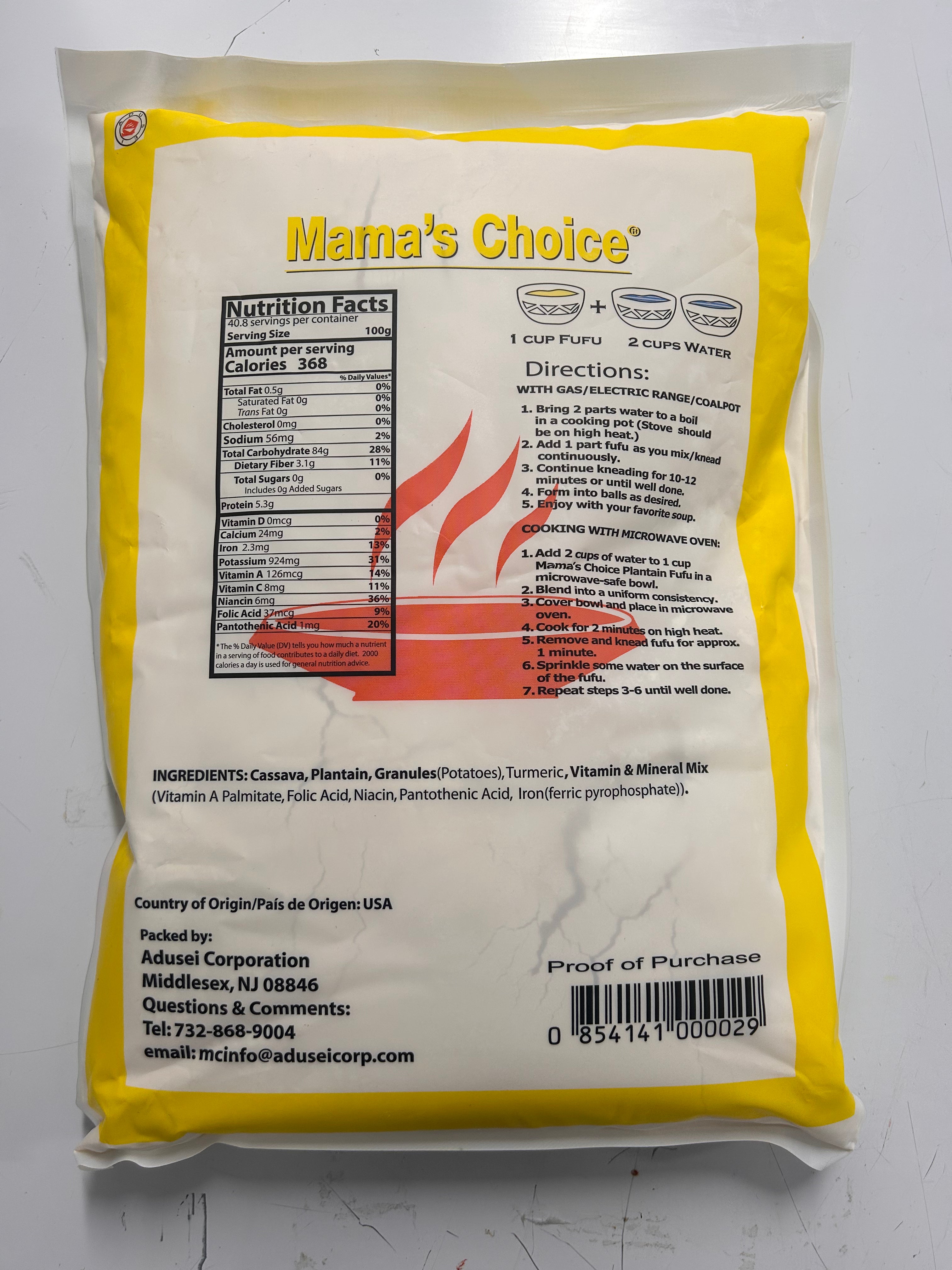 Mama's Choice Plantain Fufu Mix 144 oz
